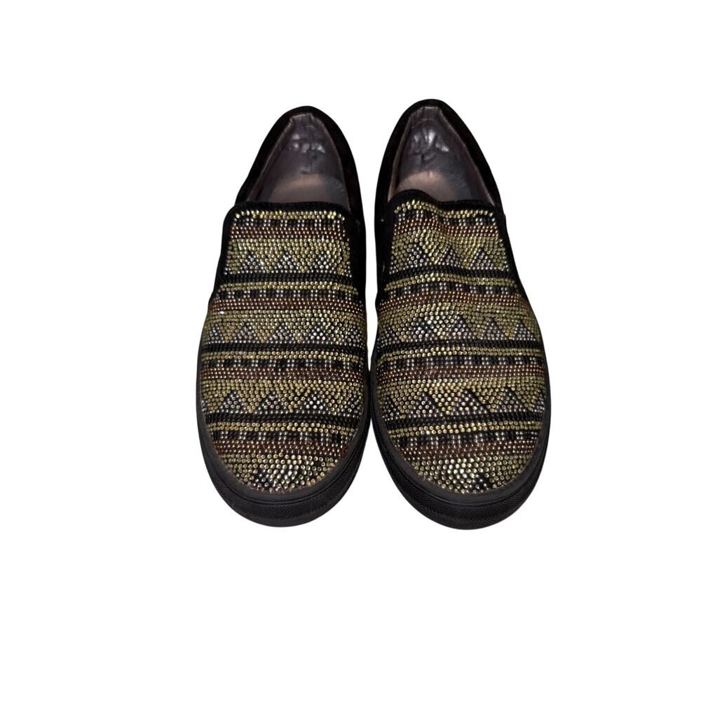 Olivia Miller Rhinestone Black Loafers Size 8/8.5